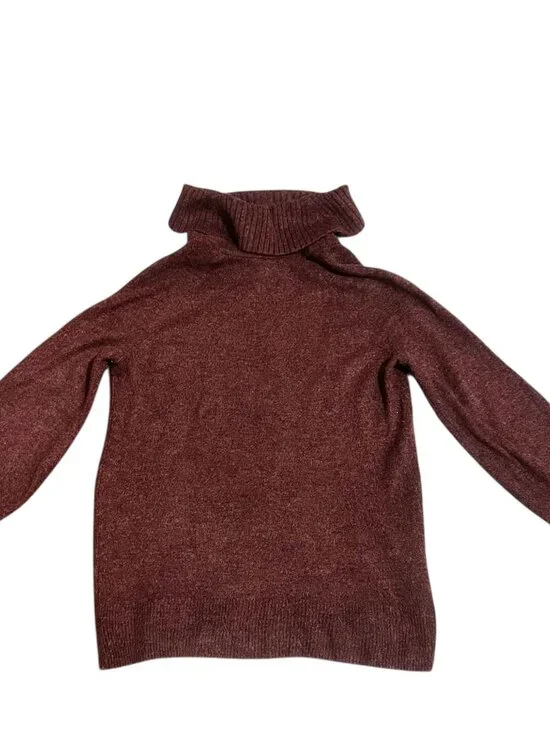 Banana Republic Sweater Womens Size S Purple Red Heathered Turtleneck - Picture 3 of 3